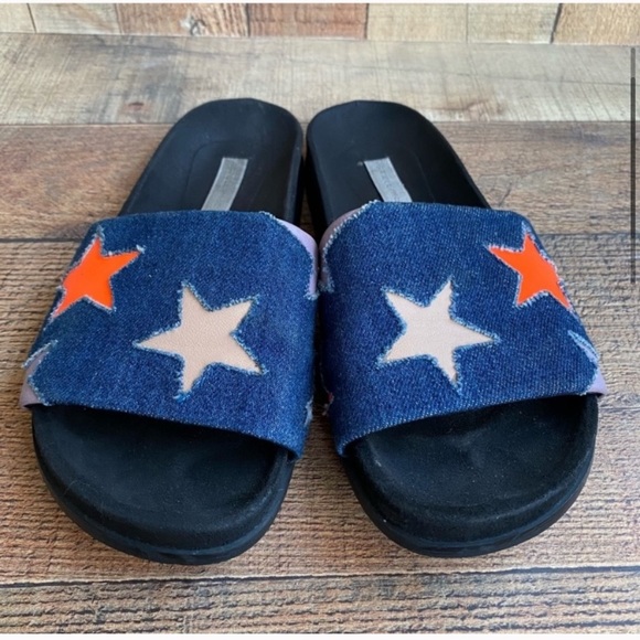 Stella McCartney Star Denim Loafer Slides Size 7 Authentic - Picture 3 of 10